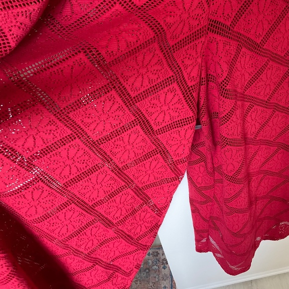 Wide leg Red lace jumpsuit - Picture 3 of 13